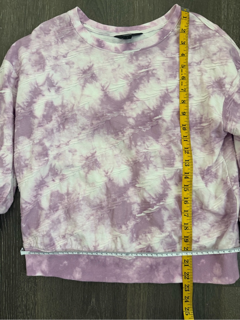 Simply Vera Vera Wang Lavender and White Tie-Dye Crewneck Sweatshirt Size Small - Picture 8 of 9